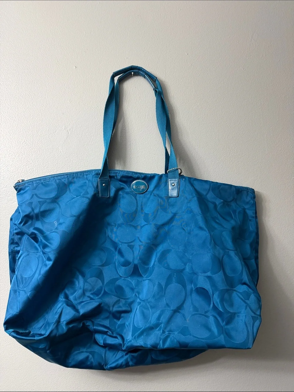 Coach Blue Signature weekend travel bag